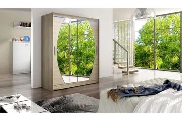 Leila Garderob med Spegel 150x200 cm - Beige - Products - Förvaring - Garderober & garderobssystem