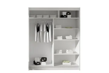 Prag Garderob 180x57x215 cm - Beige|Vit - Products - Förvaring - Garderober & garderobssystem