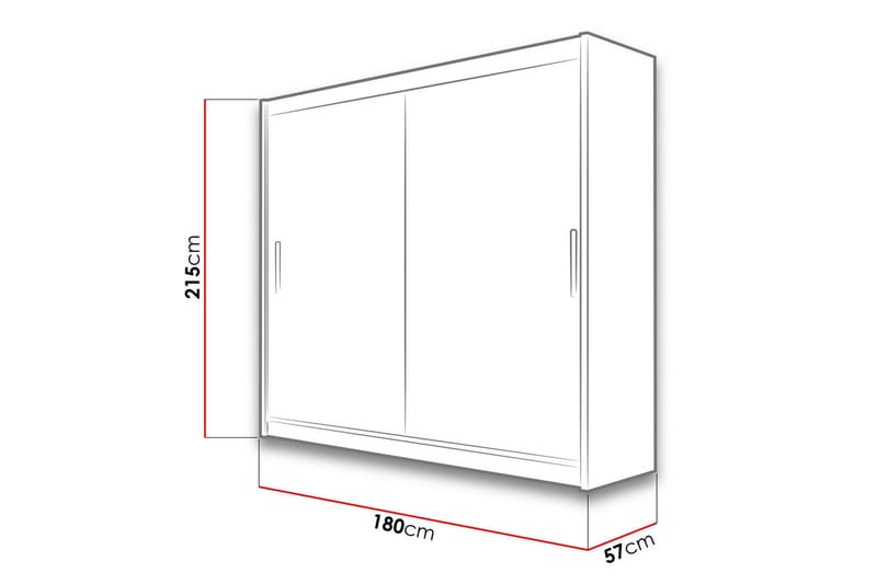 Prag Garderob 180x57x215 cm - Vit - Products - Förvaring - Garderober & garderobssystem