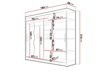 Prag Garderob 180x57x215 cm - Vit - Products - Förvaring - Garderober & garderobssystem