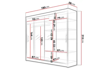 Prag Garderob 180x57x215 cm - Vit - Products - Förvaring - Garderober & garderobssystem