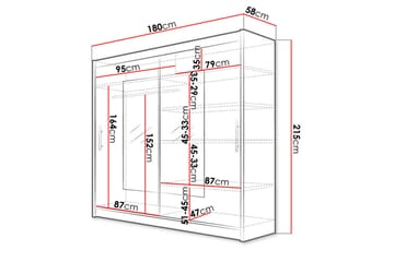Prag Garderob 180x57x215 cm - Vit - Products - Förvaring - Garderober & garderobssystem