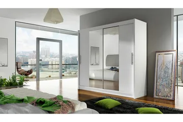 Prag Garderob Skjutdörrar Smal Spegel - Vit/Spegel - Products - Förvaring - Garderober & garderobssystem