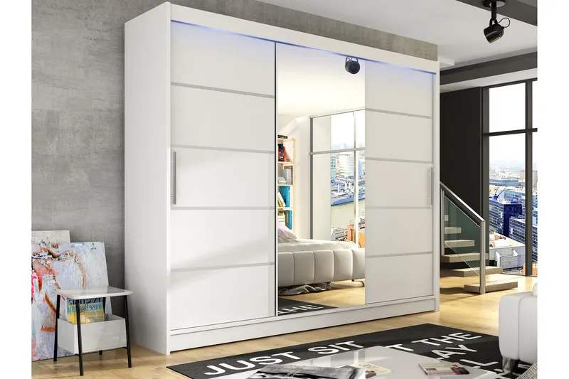 Sia Garderob med Spegel 250x215 cm - Vit - Products - Förvaring - Garderober & garderobssystem