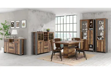 Cadle Vitrinskåp 41 cm djup 92 cm bred 205 cm hög Trä - Brun/Grå - Products - Förvaring - Skåp - Vitrinskåp