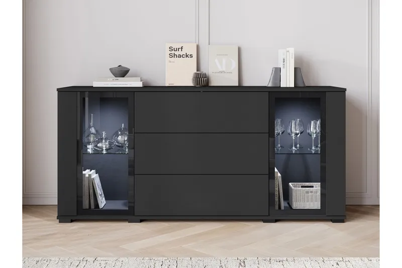 Gamal Skänk 150x40 cm, Brun/Vit