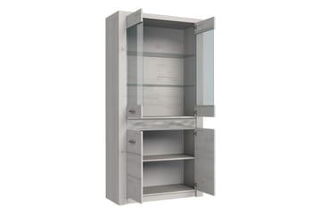 Indianapolis Vitrinskåp 96x42x192 cm - Vit - Products - Förvaring - Skåp - Vitrinskåp