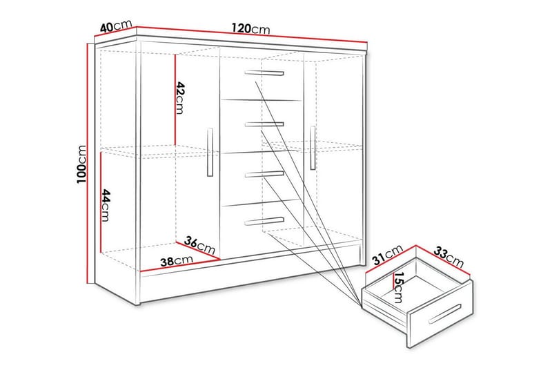 Kintore Highboard - Vit - Products - Förvaring - Skåp - Förvaringsskåp