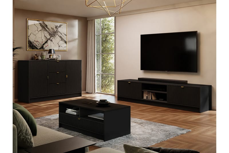 Novaj Highboard - Svart - Products - Förvaring - Skåp - Förvaringsskåp