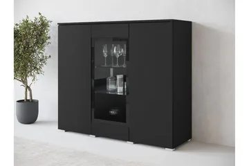 Sherie Vitrinskåp 120x104 cm - Svart - Products - Förvaring - Skåp - Vitrinskåp