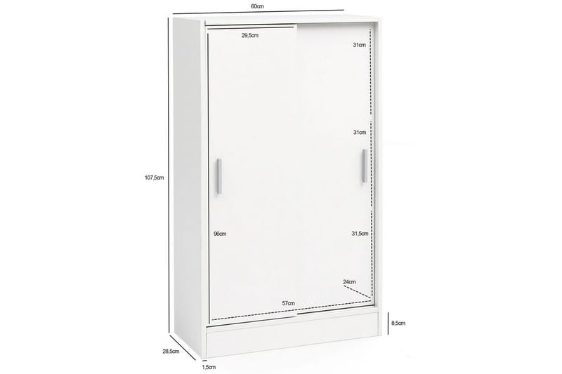 Sideboard Wohnling Melaminbelagd MDF-skjutdörrar Modern - Products - Förvaring - Skåp - Förvaringsskåp