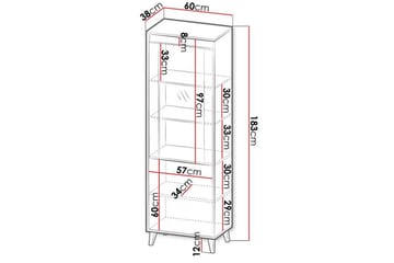 Strontian Vitrinskåp 183 cm Scandinavian Choice Anthracite - Products - Förvaring - Skåp - Vitrinskåp