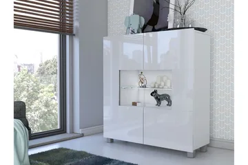 Tessan Vitrinskåp 100x107 cm - Vit - Products - Förvaring - Skåp - Vitrinskåp