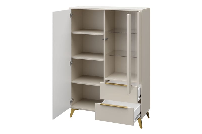 Vemdalen Vitrinskåp 104x150 cm - Beige - Products - Förvaring - Skåp - Vitrinskåp