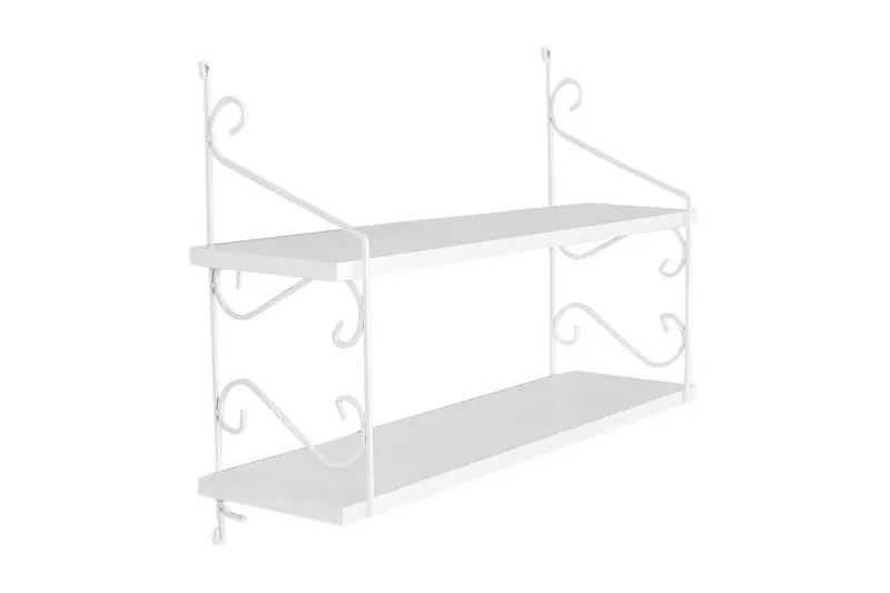 Decormet Vägghylla 2 Hyllor, Vit/Grå