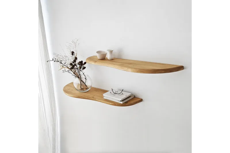 Wavy Vägghylla 100 cm - Ek - Products - Förvaring - Småförvaring - Väggförvaring