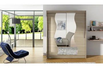 West Garderob 150x58x200 cm LED-belysning - Beige - Products - Förvaring - Garderober & garderobssystem