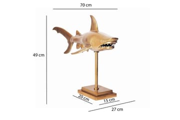 Dekorativ figur Wohnling Dekorhaj 70 cm aluminium, maritim stil Guld - Guld - Products - Inredning - Dekoration & inredningsdetaljer