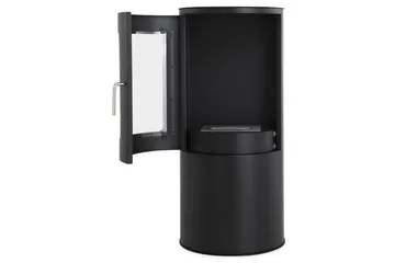 Corbo Fristående Rund Etanolkamin 96x44x30 cm i Stål och glas - Svart - Products - Inredning - Kaminer - Kamin utan skorsten - Etanolkamin