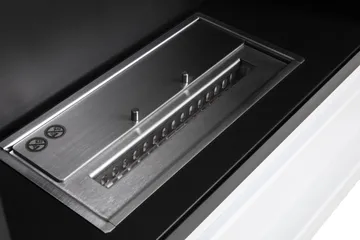 Route Braskamin Bioetanol Fristående MDF - Vit/Svart/Rostfritt Stål - Products - Inredning - Kaminer - Kamin utan skorsten - Etanolkamin