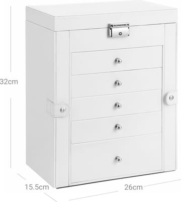 Jade smyckeskrin - Vit - Vit - Products - Möbler - Barnmöbler - Förvaring barnrum - Smyckeskrin barn