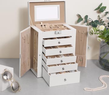 Jade smyckeskrin - Vit - Vit - Products - Möbler - Barnmöbler - Förvaring barnrum - Smyckeskrin barn