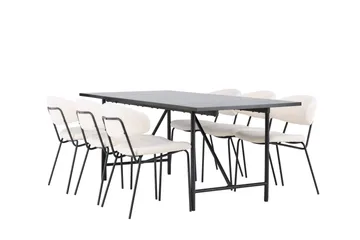 Astrid Matgrupp 200 cm Rektangulär med 6 Chico Stolar - Svart - Products - Möbler - Bord & matgrupp - Matgrupp