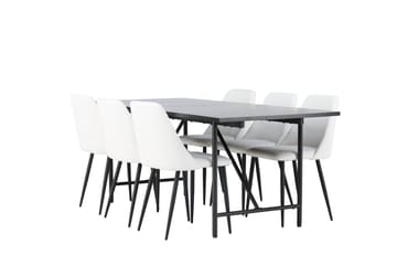 Astrid Matgrupp 200 cm Rektangulär med 6 Night stolar - Svart - Products - Möbler - Bord & matgrupp - Matgrupp