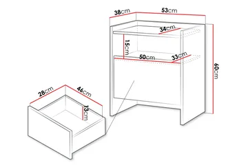 Bellia Sidobord 38 cm - Grå - Products - Möbler - Bord & matgrupp - Avlastningsbord & sidobord - Brickbord & småbord