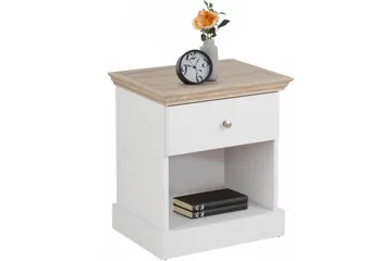 Dareia Sängbord 45 cm - Vit/Brun - Products - Möbler - Bord & matgrupp - Avlastningsbord & sidobord - Sängbord & nattduksbord