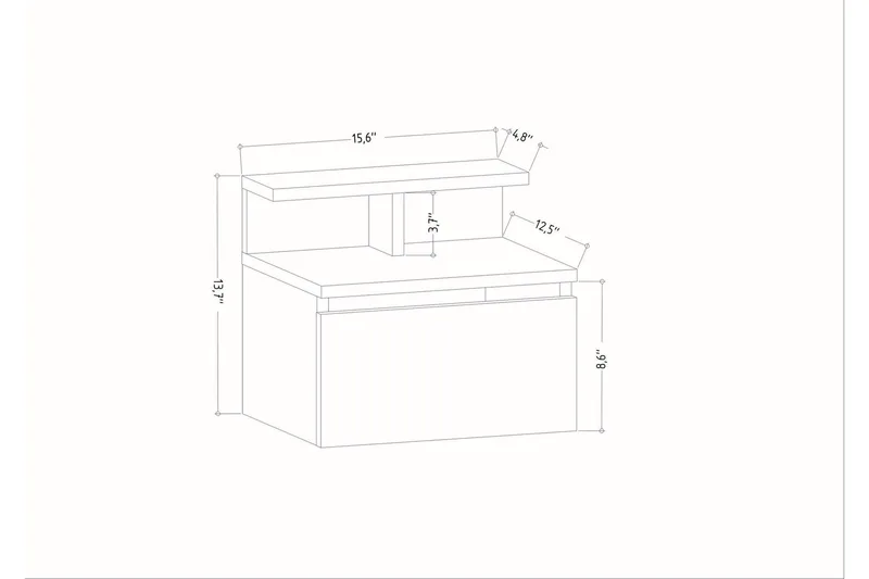 Desgrar Sängbord 39,8x35 cm - Antracit - Products - Möbler - Bord & matgrupp - Avlastningsbord & sidobord - Sängbord & nattduksbord
