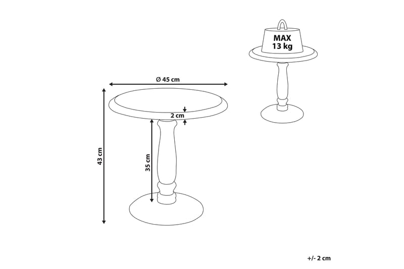 Drusilla Sidobord 45 cm - Ljust trä/Vit - Products - Möbler - Bord & matgrupp - Avlastningsbord & sidobord - Brickbord & småbord