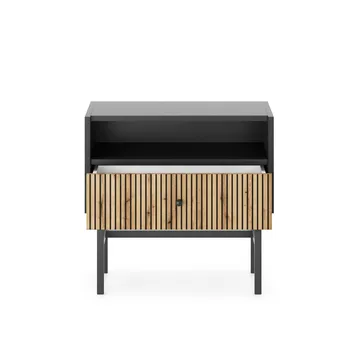 Francisca Sängbord 55 cm - Svart/Ek - Products - Möbler - Bord & matgrupp - Avlastningsbord & sidobord - Sängbord & nattduksbord