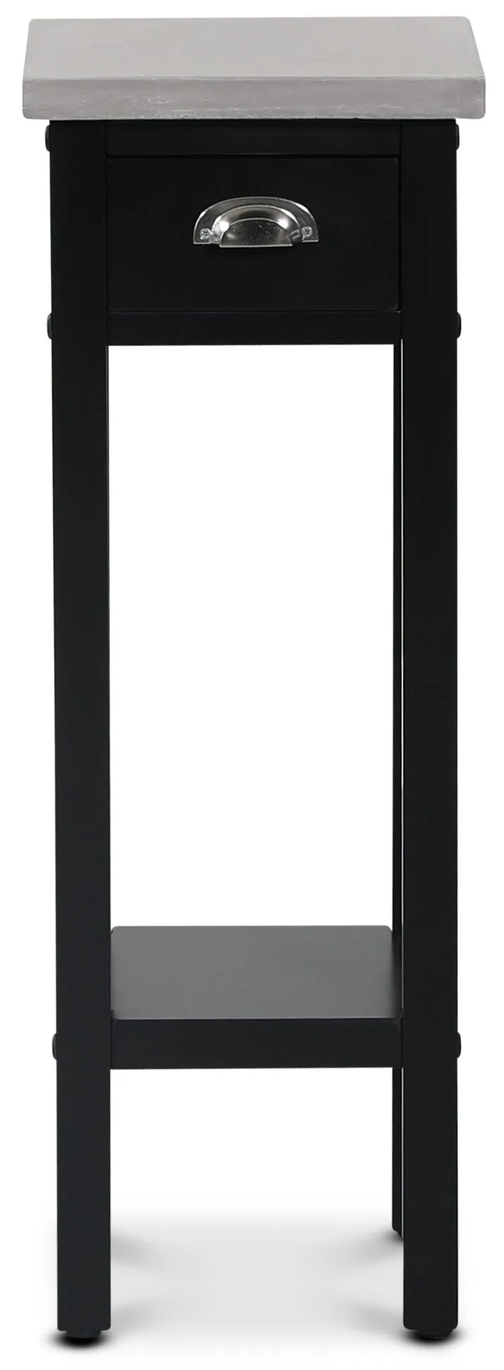 Hugo sängbord 70 cm högt - Svart / grå topp, Svart