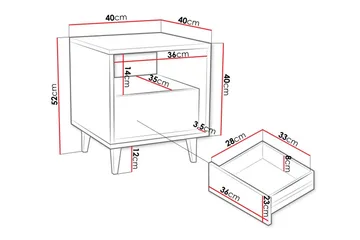 Kintore Sängbord 40 cm - Brun - Products - Möbler - Bord & matgrupp - Avlastningsbord & sidobord - Sängbord & nattduksbord