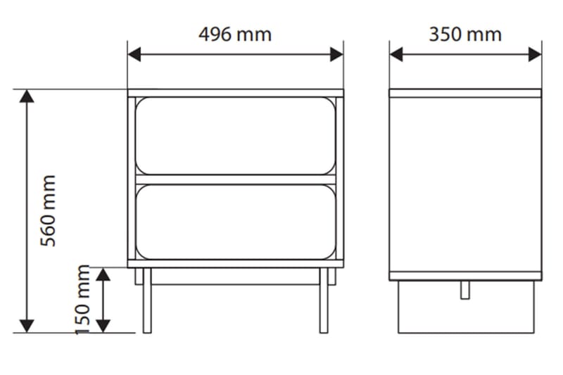 Marinport Sängbord 50 cm - Beige - Products - Möbler - Bord & matgrupp - Avlastningsbord & sidobord - Sängbord & nattduksbord