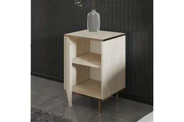 Nattduksbord Imaj Travertin / Rany - Beige/Guld - Products - Möbler - Bord & matgrupp - Avlastningsbord & sidobord - Sängbord & nattduksbord