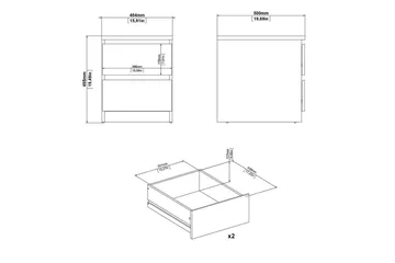Salomns Sängbord 40,4 cm - Vit - Products - Möbler - Bord & matgrupp - Avlastningsbord & sidobord - Sängbord & nattduksbord