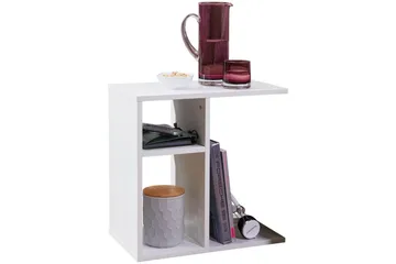 Sido bord Wohnling folierad spånskiva 50 cm, modern loftstil Vit, Vit