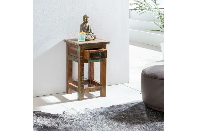 Sido bord Wohnling Massivt återvunnet trä Kolkutta låda Industriell - Products - Möbler - Bord & matgrupp - Avlastningsbord & sidobord - Brickbord & småbord