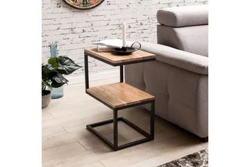 Sido bord Wohnling Massivt trä, S Cube, metallram i lantlig stil Akacia - Akacia - Products - Möbler - Bord & matgrupp - Avlastningsbord & sidobord - Brickbord & småbord