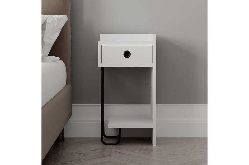 Sirius Sängbord 32x30 cm Vit - Hanah Home - Products - Möbler - Bord & matgrupp - Avlastningsbord & sidobord - Sängbord & nattduksbord