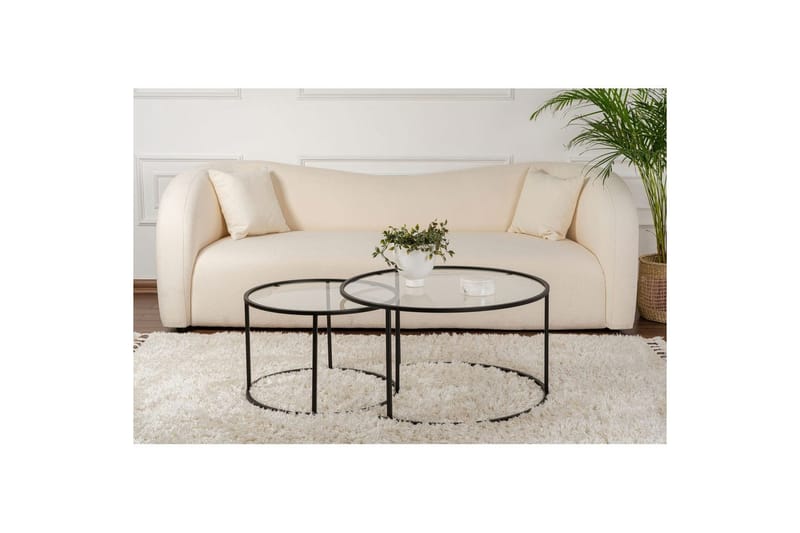 Soffbordset 2 delar Rikiya Svart Transparent - Svart Transparent - Products - Möbler - Bord & matgrupp - Avlastningsbord & sidobord - Satsbord