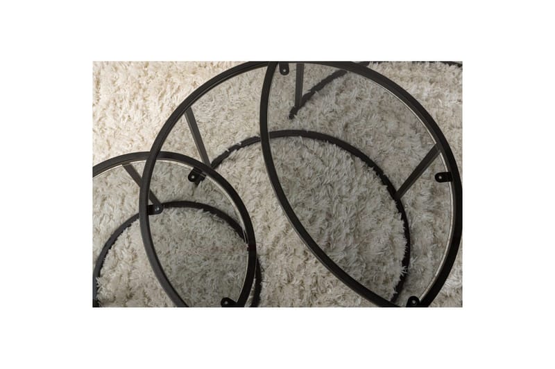 Soffbordset 3 delar Rikiya Svart Grå - Svart Grå - Products - Möbler - Bord & matgrupp - Avlastningsbord & sidobord - Satsbord