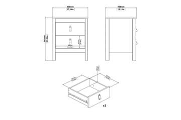 Vallvidera Sängbord 44 cm - Vit - Products - Möbler - Bord & matgrupp - Avlastningsbord & sidobord - Sängbord & nattduksbord