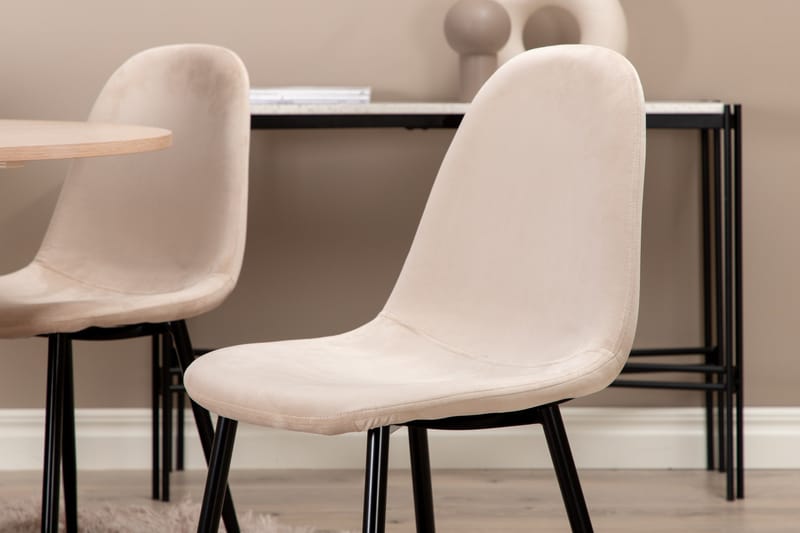 Biana Matgrupp 100 cm Rund inkl 4 Pontus Stolar - Beige/Svart - Products - Möbler - Bord & matgrupp - Matgrupp