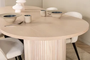 Biana Matgrupp 200 cm Oval inkl 4 Valera Manchesterstolar - Beige/Svart/Beige - Products - Möbler - Bord & matgrupp - Matgrupp