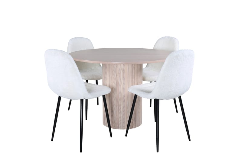 Bianca Matgrupp 110 cm Rund med 4 Polar stolar - Svart - Products - Möbler - Bord & matgrupp - Matgrupp