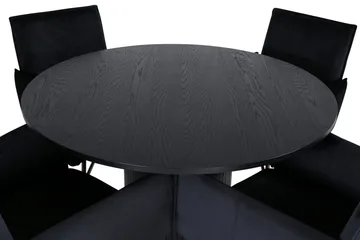 Bianca Matgrupp 110 cm Rund med 4 Petra stolar - Svart - Products - Möbler - Bord & matgrupp - Matgrupp