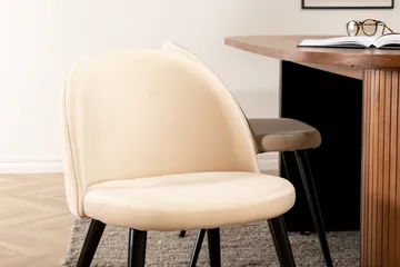 Bianca Matgrupp 200 cm Oval med 4 Velvet stolar - Svart - Products - Möbler - Bord & matgrupp - Matgrupp